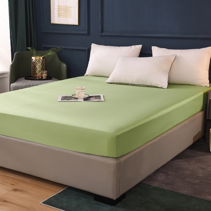 91家纺网 家纺一手货源 找家纺 甜之梦 2025新款13374经典工艺款纯色长绒棉床笠 果绿