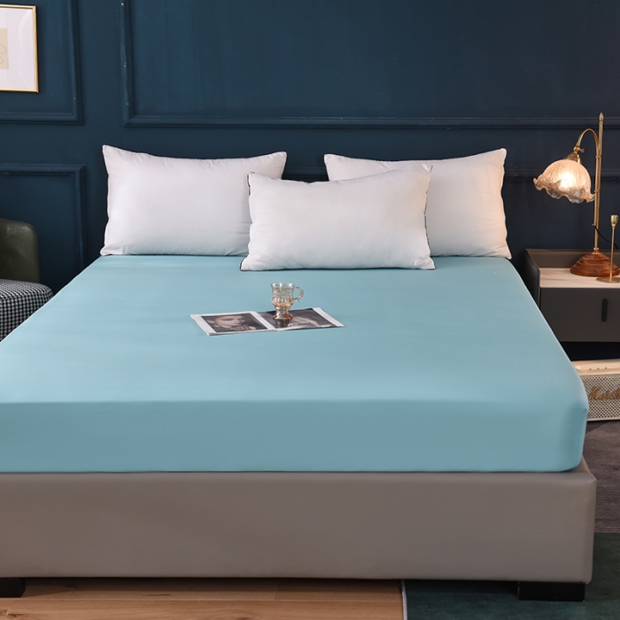 91家纺网 家纺一手货源 找家纺 甜之梦 2025新款13374经典工艺款纯色长绒棉床笠深海蓝