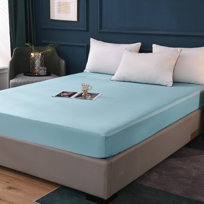 91家纺网 家纺一手货源 找家纺 甜之梦 2025新款13374经典工艺款纯色长绒棉床笠深海蓝