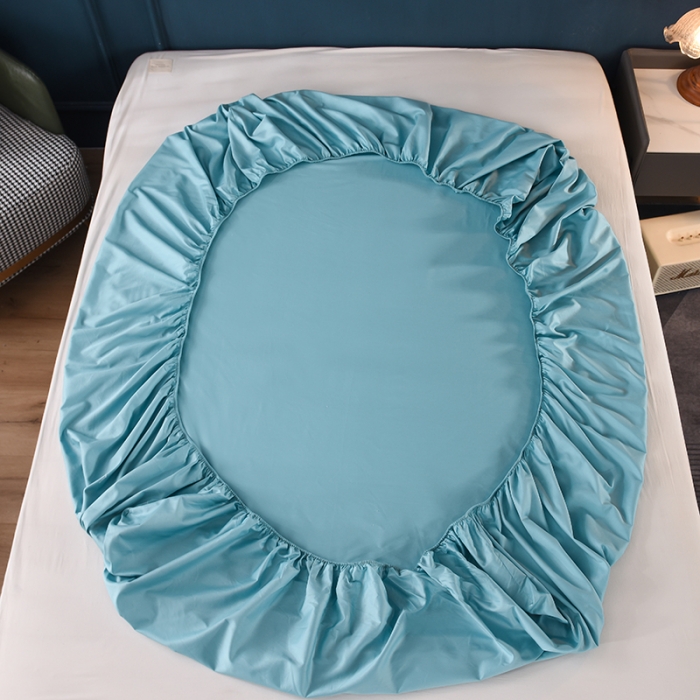 91家纺网 家纺一手货源 找家纺 甜之梦 2025新款13374经典工艺款纯色长绒棉床笠深海蓝