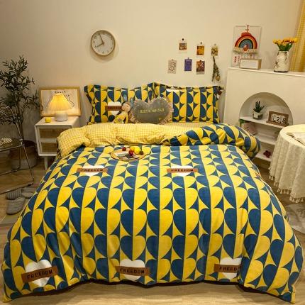 91家纺网 家纺一手货源 找家纺 （总）珺柔家纺2021新款牛奶绒印花四件套