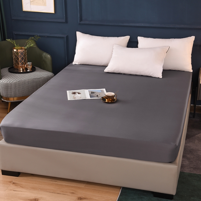 91家纺网 家纺一手货源 找家纺 甜之梦 2025新款13374经典工艺款纯色长绒棉床笠深灰色