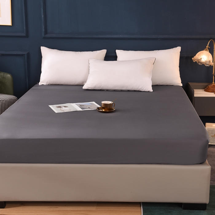 91家纺网 家纺一手货源 找家纺 甜之梦 2025新款13374经典工艺款纯色长绒棉床笠深灰色