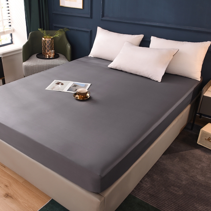 91家纺网 家纺一手货源 找家纺 甜之梦 2025新款13374经典工艺款纯色长绒棉床笠深灰色