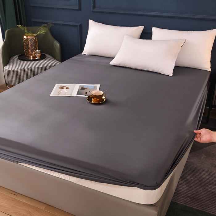 91家纺网 家纺一手货源 找家纺 甜之梦 2025新款13374经典工艺款纯色长绒棉床笠深灰色