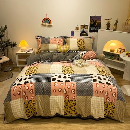 91家纺网 家纺一手货源 找家纺 （总）珺柔家纺2021新款牛奶绒印花四件套