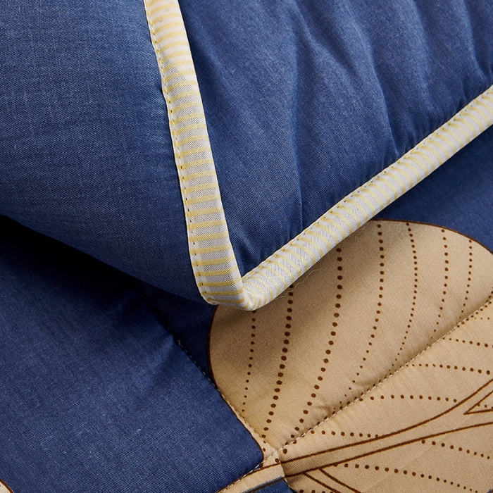 91家纺网 家纺一手货源 找家纺 总欧雅搁2025新款羽丝绒冬被 被子被芯春秋被冬被 蓝色枫叶