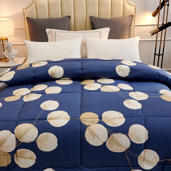 91家纺网 家纺一手货源 找家纺 总欧雅搁2025新款羽丝绒冬被 被子被芯春秋被冬被 蓝色枫叶