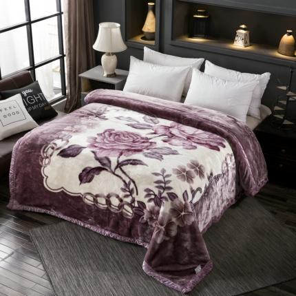 91家纺网 家纺一手货源 找家纺 丹兰家纺 双层加厚拉舍尔毛毯冬季保暖毛毯被 210灰色