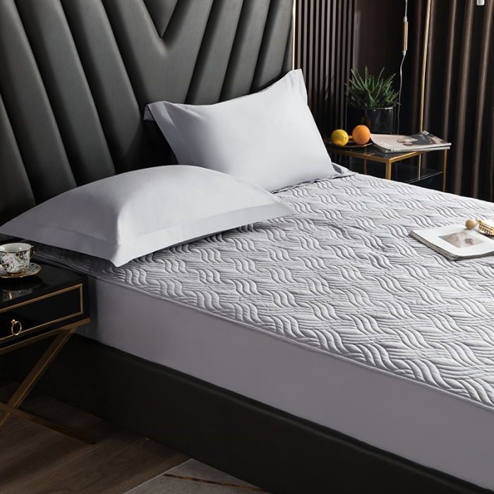 91家纺网 家纺一手货源 找家纺 小米笠 2021新60长绒棉夹棉床笠全棉纯棉单床笠 冰川银