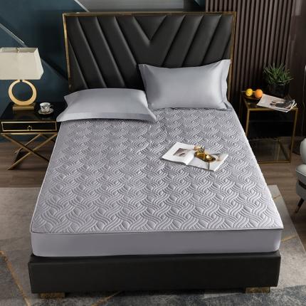 小米笠 2021新60长绒棉夹棉床笠全棉纯棉单床笠 冰川银