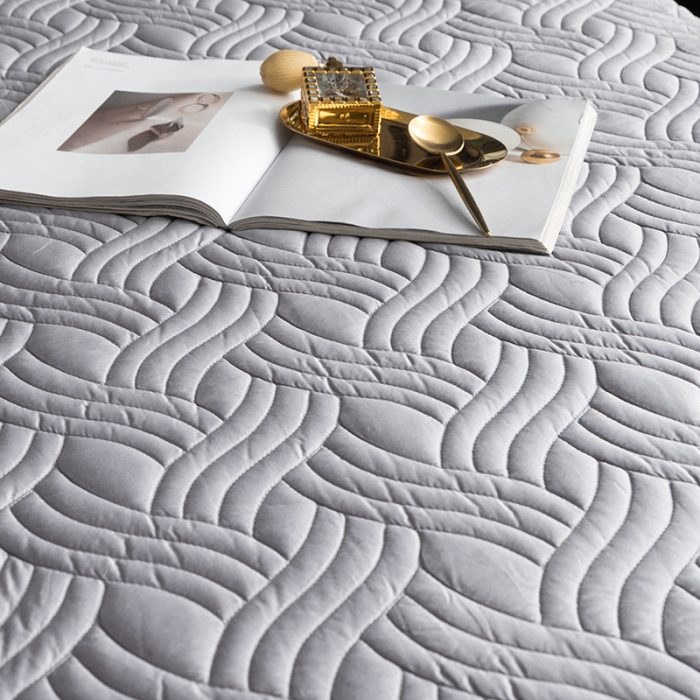 91家纺网 家纺一手货源 找家纺 小米笠 2021新60长绒棉夹棉床笠全棉纯棉单床笠 冰川银