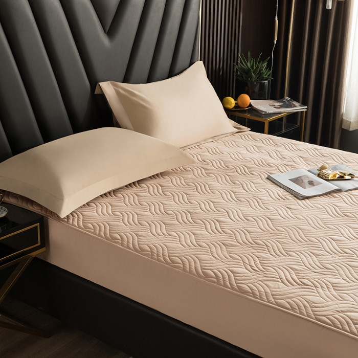 91家纺网 家纺一手货源 找家纺 小米笠 2021新60长绒棉夹棉床笠全棉纯棉单床笠 铂光金