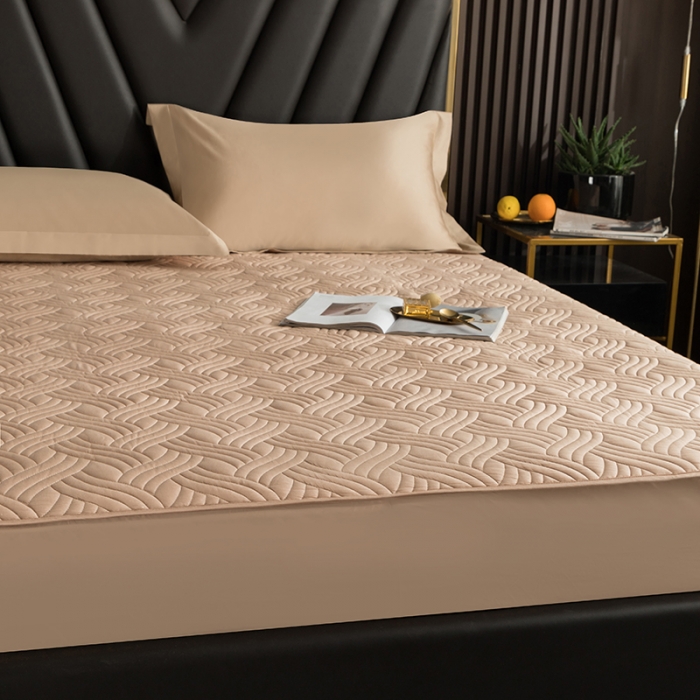 91家纺网 家纺一手货源 找家纺 小米笠 2021新60长绒棉夹棉床笠全棉纯棉单床笠 铂光金