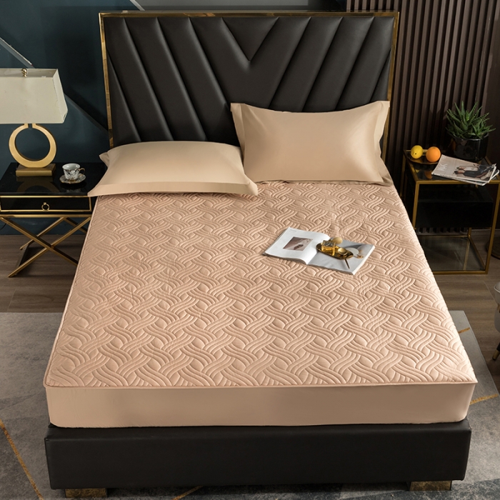 91家纺网 家纺一手货源 找家纺 小米笠 2021新60长绒棉夹棉床笠全棉纯棉单床笠 铂光金