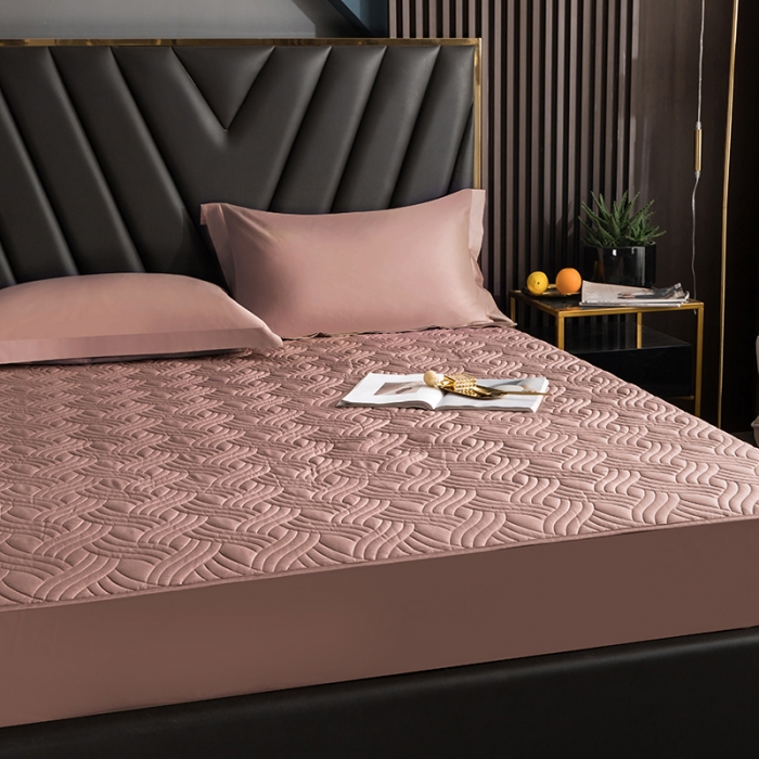 91家纺网 家纺一手货源 找家纺 小米笠 2021新60长绒棉夹棉床笠全棉纯棉单床笠 琥珀咖