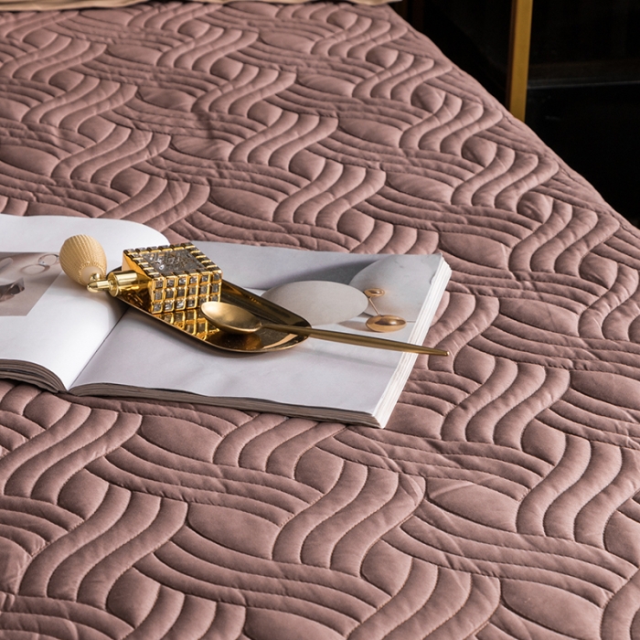 91家纺网 家纺一手货源 找家纺 小米笠 2021新60长绒棉夹棉床笠全棉纯棉单床笠 琥珀咖