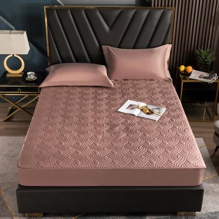 小米笠 2021新60长绒棉夹棉床笠全棉纯棉单床笠 琥珀咖