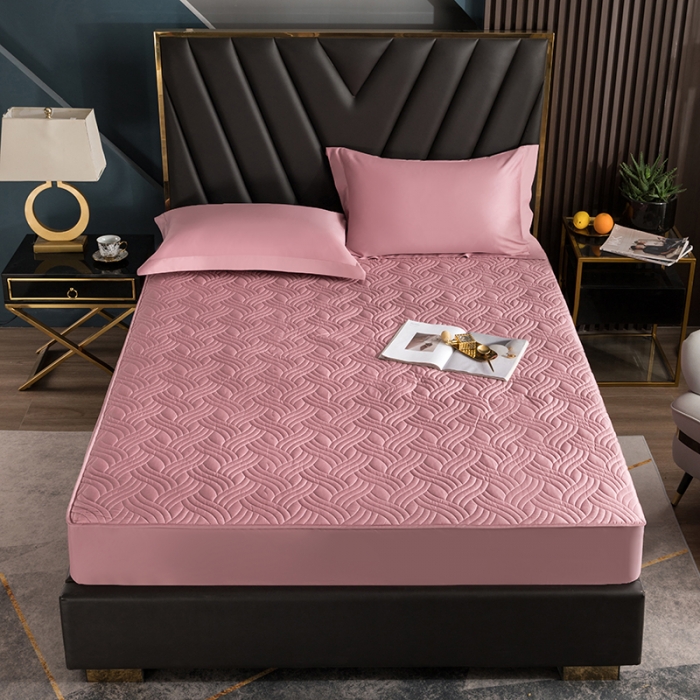 91家纺网 家纺一手货源 找家纺 小米笠 2021新60长绒棉夹棉床笠全棉纯棉单床笠 藕合粉