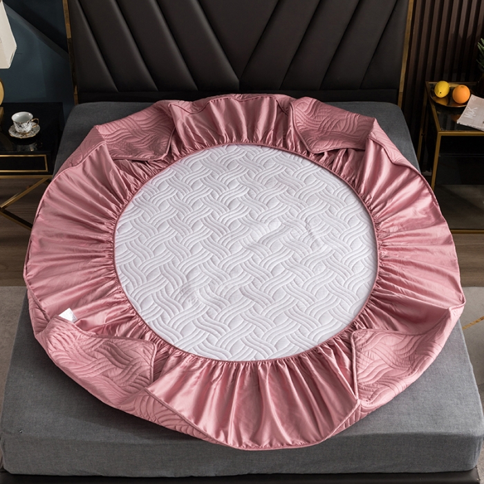 91家纺网 家纺一手货源 找家纺 小米笠 2021新60长绒棉夹棉床笠全棉纯棉单床笠 藕合粉