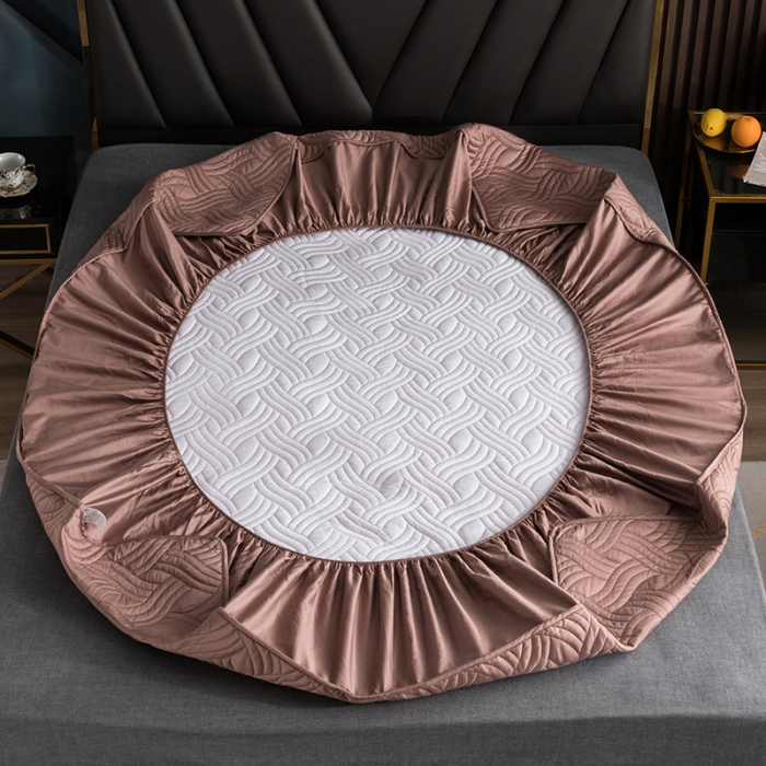 91家纺网 家纺一手货源 找家纺 小米笠 2021新60长绒棉夹棉床笠全棉纯棉单床笠 琥珀咖