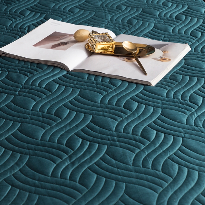 91家纺网 家纺一手货源 找家纺 小米笠 2021新60长绒棉夹棉床笠全棉纯棉单床笠 松石绿