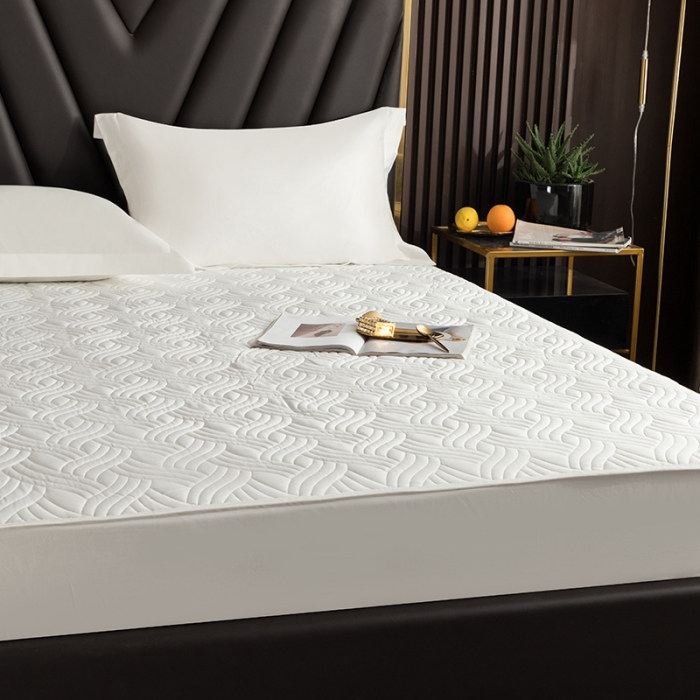 91家纺网 家纺一手货源 找家纺 小米笠 2021新60长绒棉夹棉床笠全棉纯棉单床笠 雪域白