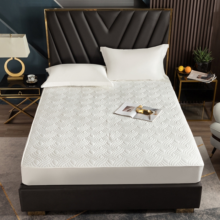 91家纺网 家纺一手货源 找家纺 小米笠 2021新60长绒棉夹棉床笠全棉纯棉单床笠 雪域白