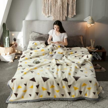 91家纺网 家纺一手货源 找家纺 丹兰家纺 双层加厚拉舍尔毛毯冬季保暖毛毯被米三角