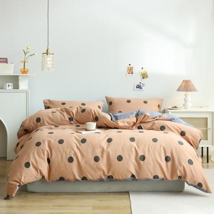 91家纺网 家纺一手货源 找家纺 （总）绫韵家纺2021新款简约加厚全棉磨毛套件系列四件套