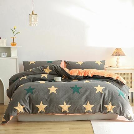 91家纺网 家纺一手货源 找家纺 （总）绫韵家纺2021新款简约加厚全棉磨毛套件系列四件套