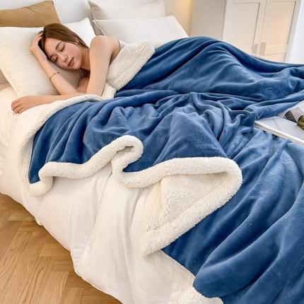 91家纺网 家纺一手货源 找家纺 （总）KA家纺 2023新款法莱绒加羊羔绒双面毛毯