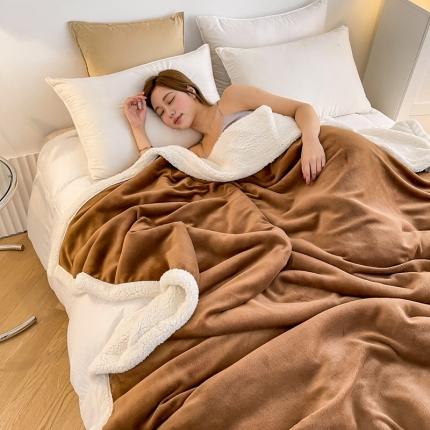 91家纺网 家纺一手货源 找家纺 （总）KA家纺 2023新款法莱绒加羊羔绒双面毛毯