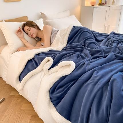 91家纺网 家纺一手货源 找家纺 （总）KA家纺 2023新款法莱绒加羊羔绒双面毛毯