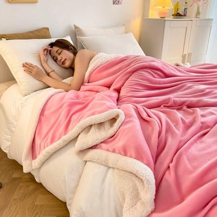 91家纺网 家纺一手货源 找家纺 （总）KA家纺 2023新款法莱绒加羊羔绒双面毛毯