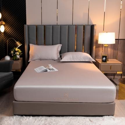 91家纺网 家纺一手货源 找家纺 秀色 50支贡缎床笠单件全棉纯棉床罩三件套粉末白