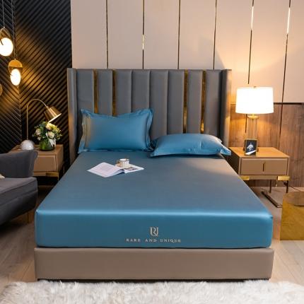 91家纺网 家纺一手货源 找家纺 秀色 50支贡缎床笠单件全棉纯棉床罩三件套雾霾蓝