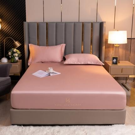 91家纺网 家纺一手货源 找家纺 秀色 50支贡缎床笠单件全棉纯棉床罩三件套玉颜粉