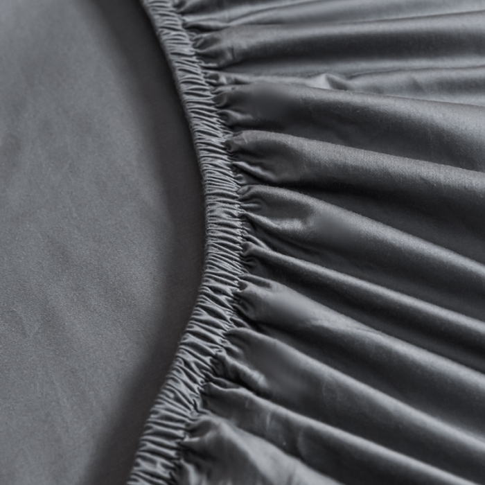 91家纺网 家纺一手货源 找家纺 秀色 50支贡缎床笠单件全棉纯棉床罩三件套帝王灰