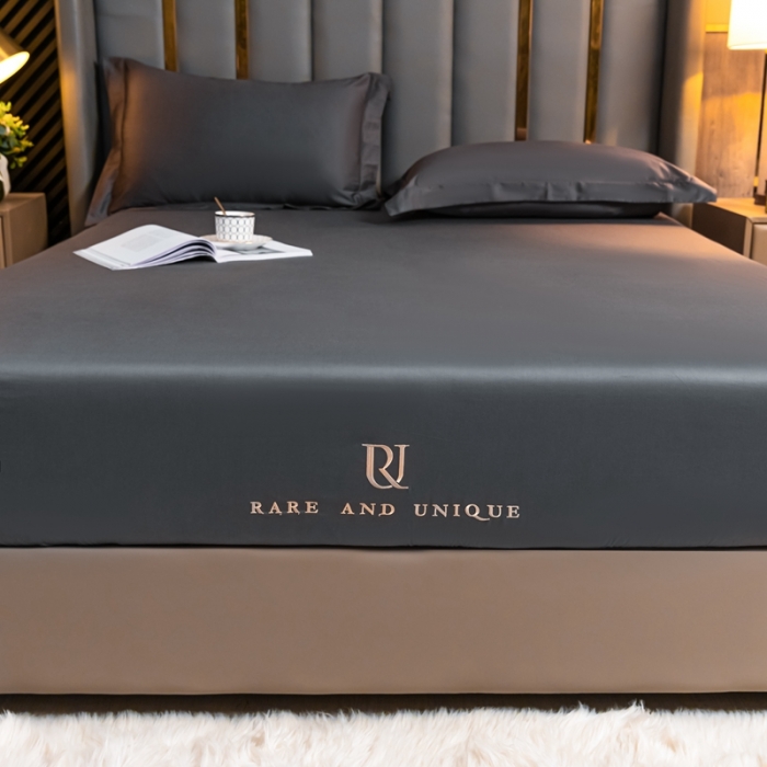 91家纺网 家纺一手货源 找家纺 秀色 50支贡缎床笠单件全棉纯棉床罩三件套帝王灰