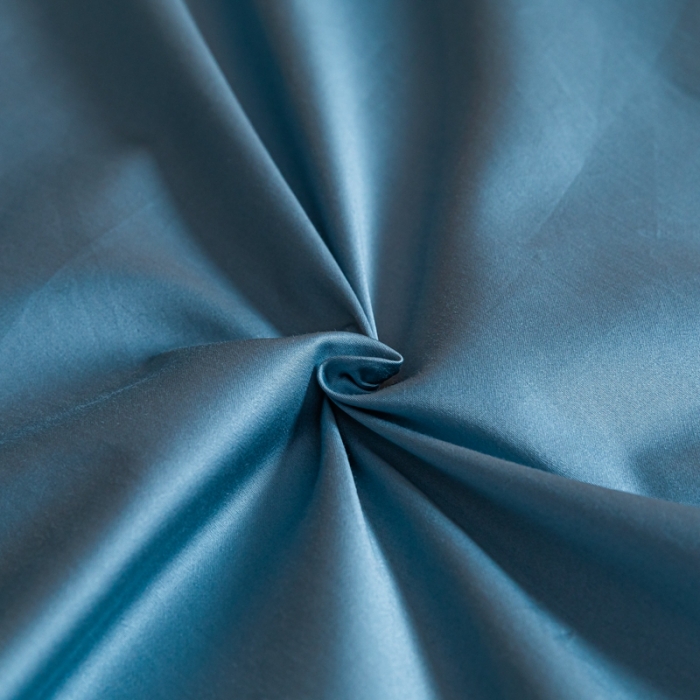 91家纺网 家纺一手货源 找家纺 秀色 50支贡缎床笠单件全棉纯棉床罩三件套雾霾蓝