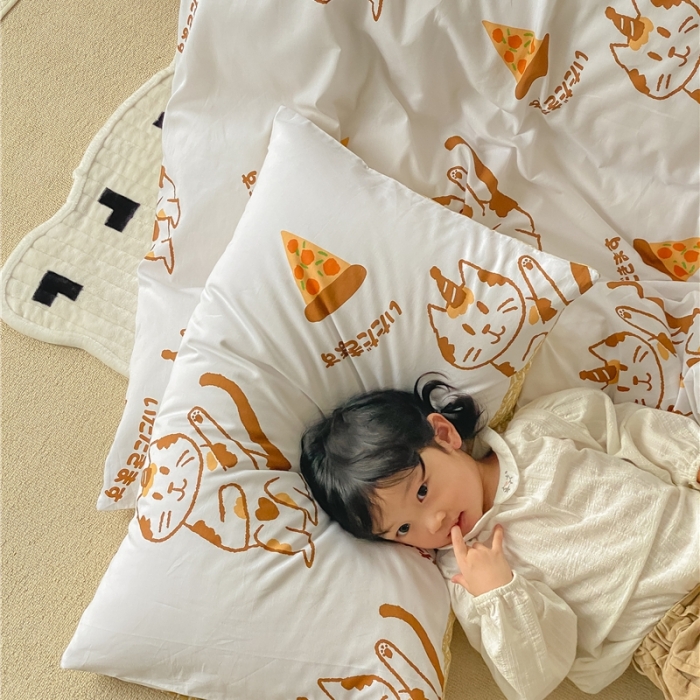 91家纺网 家纺一手货源 找家纺 棉眠 2021新款全棉宠物商店卡通系列四件套 喵酱披萨酱