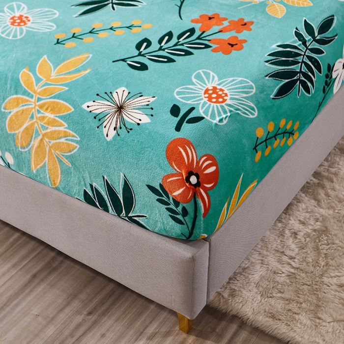 91家纺网 家纺一手货源 找家纺 纽缦 2021新款牛奶绒四件套法莱水晶宝宝绒 春雨绿