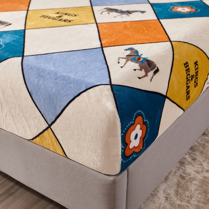 91家纺网 家纺一手货源 找家纺 纽缦 2021新款牛奶绒四件套法莱水晶宝宝绒 皇家白马