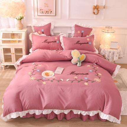 91家纺网 家纺一手货源 找家纺 （总）梦之岛2021新款倾城韩版磨毛蕾丝四件套