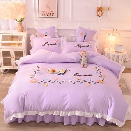 91家纺网 家纺一手货源 找家纺 （总）梦之岛2021新款倾城韩版磨毛蕾丝四件套