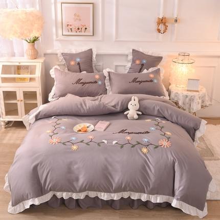 91家纺网 家纺一手货源 找家纺 （总）梦之岛2021新款倾城韩版磨毛蕾丝四件套