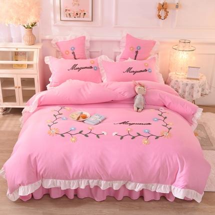 91家纺网 家纺一手货源 找家纺 （总）梦之岛2021新款倾城韩版磨毛蕾丝四件套