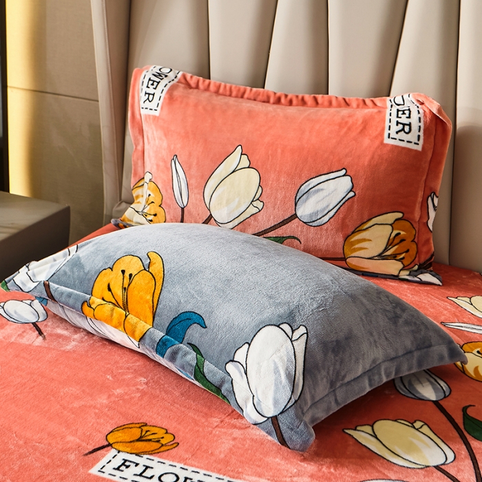 91家纺网 家纺一手货源 找家纺 纽缦 2021新款牛奶绒四件套法莱水晶宝宝绒 绝世花颜玉（大版）