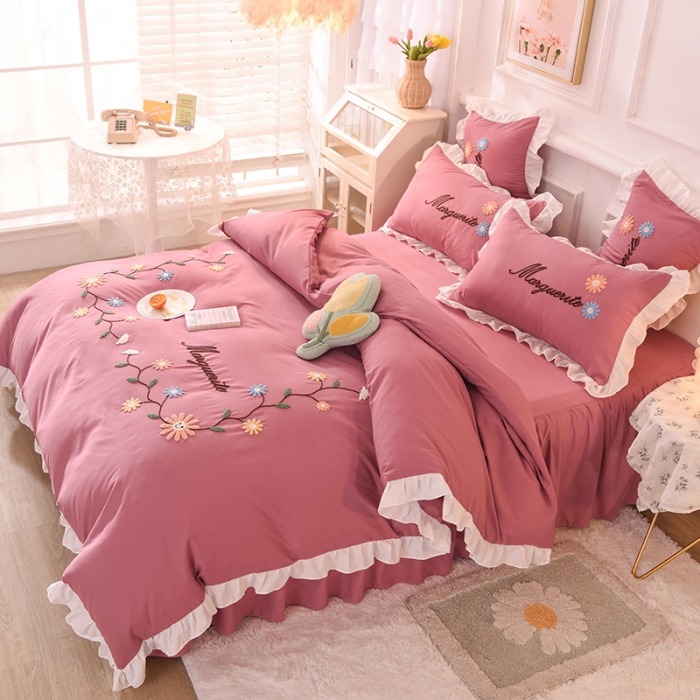 91家纺网 家纺一手货源 找家纺 （总）梦之岛2021新款倾城韩版磨毛蕾丝四件套